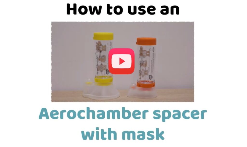 Video on how to use an aerochamber spacer with mask video 
